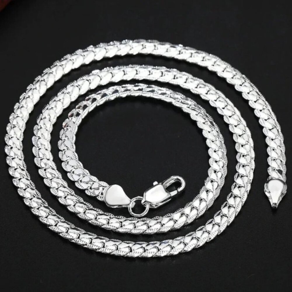 925 Sterling Silver Flat Snake Chain Necklace